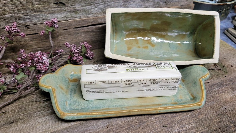 Pottery Hand Built Butter Dish, Ceramic Butter Dish, One of a Kind Butter Dish, Ready to Ship image 6