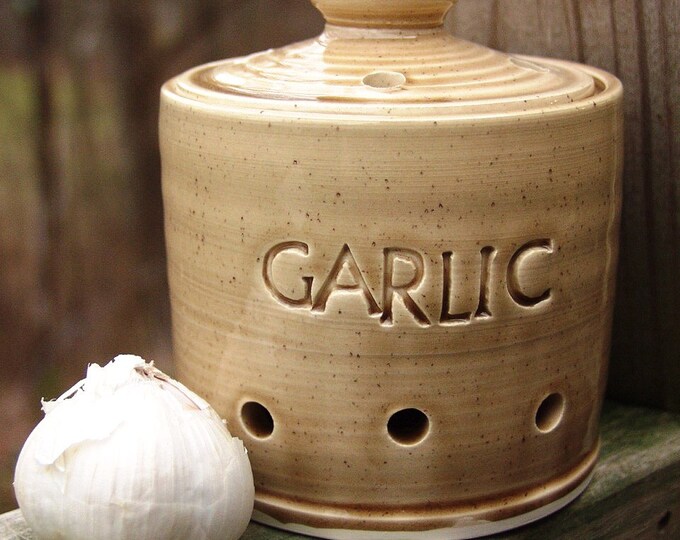 Garlic Storage Jar Small Ready to Ship Vanilla Etsy
