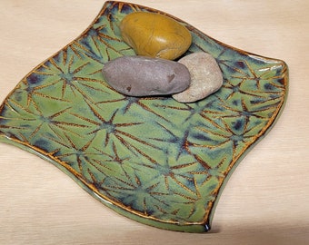 Stoneware Appetizer Tray, Sushi Plate, Jewelry Tray, Tapas Serving Tray, Ready to Ship