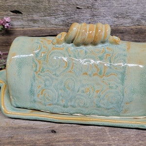 Pottery Hand Built Butter Dish, Ceramic Butter Dish, One of a Kind Butter Dish, Ready to Ship image 5