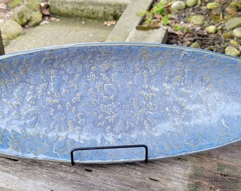 Pottery Serving Platter, Pottery Dinnerware , Easter Themed Textured Serving Platter Tray, Ready to ship