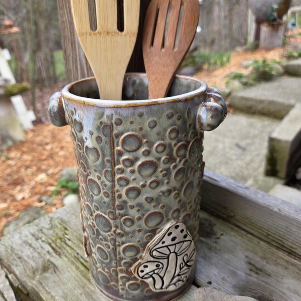 Portautensili in ceramica fatto a mano: vaso in terracotta, refrigeratore per vino