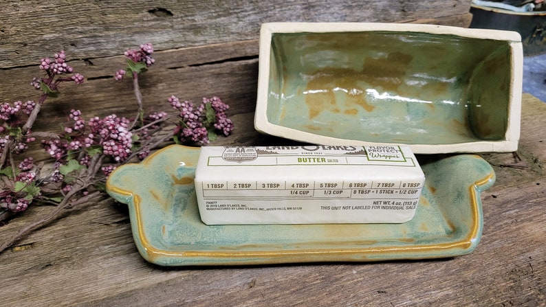 Pottery Hand Built Butter Dish, Ceramic Butter Dish, One of a Kind Butter Dish, Ready to Ship image 4