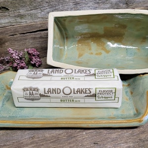 Pottery Hand Built Butter Dish, Ceramic Butter Dish, One of a Kind Butter Dish, Ready to Ship image 2