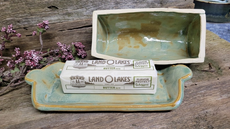 Pottery Hand Built Butter Dish, Ceramic Butter Dish, One of a Kind Butter Dish, Ready to Ship image 2