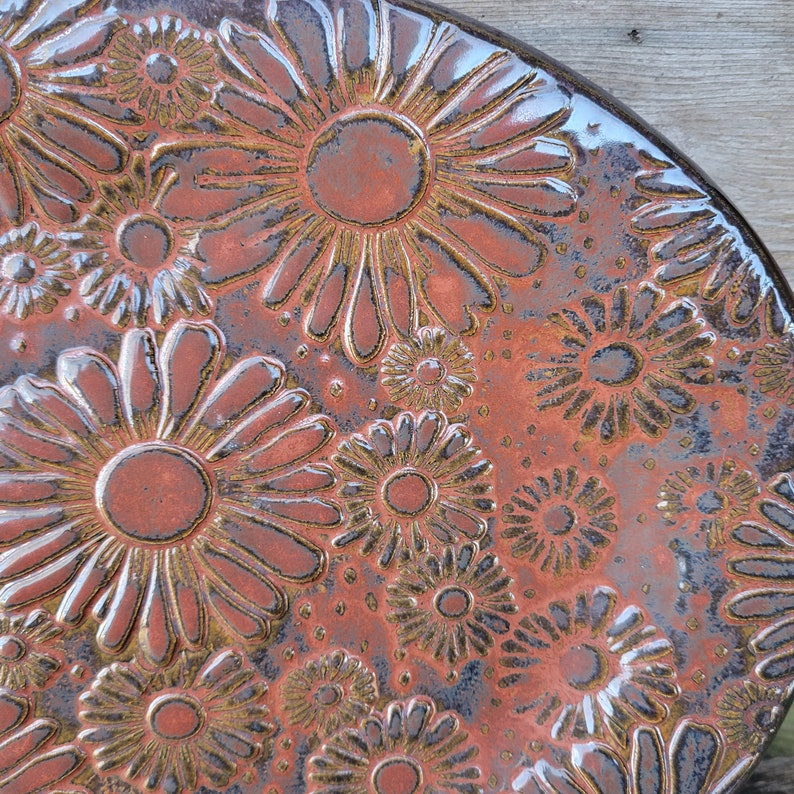 Daisy Pottery Serving Platter, Serving Platter, Wedding Gift House Warming Gift Ready to ship image 2