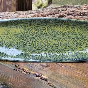 X Large Ceramic Olive Tray: Handmade Appetizer Serving Plate