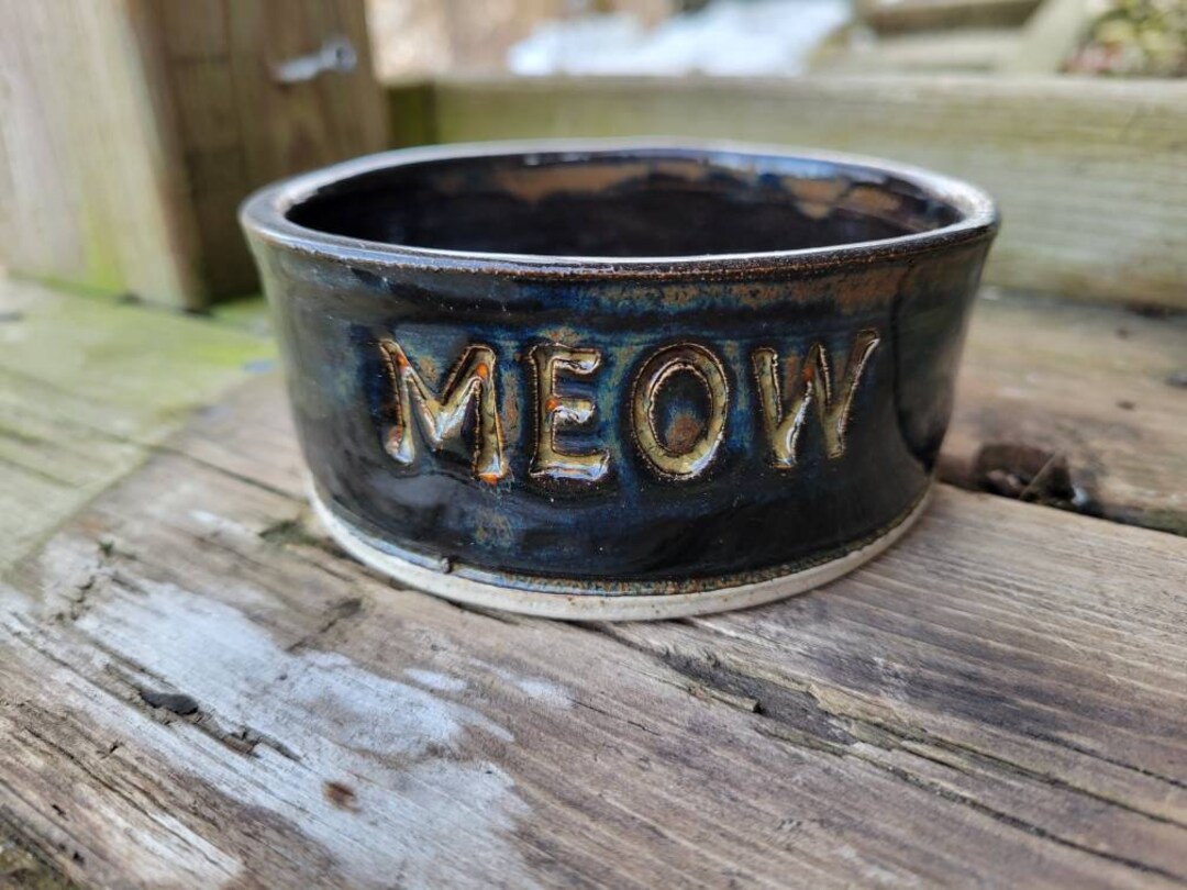 Pottery Cat Bowl for Feeding Water Bowl Pet Dish Ready to Etsy