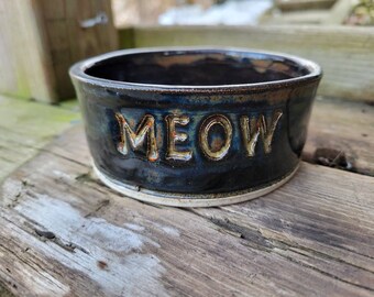 Pottery Cat Bowl for Feeding, Water, Bowl, Pet Dish Ready to Ship