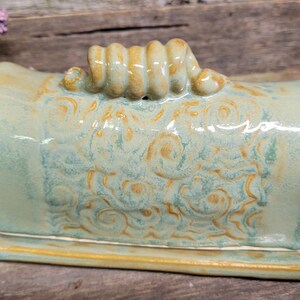 Pottery Hand Built Butter Dish, Ceramic Butter Dish, One of a Kind Butter Dish, Ready to Ship image 3