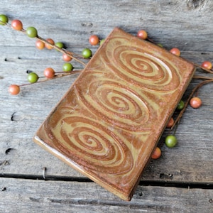 Pottery Soap Dish, Textured Pottery Soap Holder, Ceramic Teacher Gift, Hostess Gift Ready to Ship