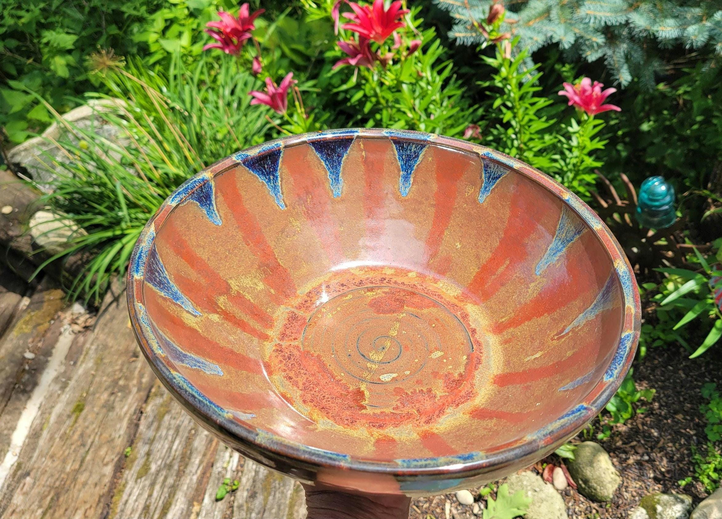 Pottery Fruit Bowl, Big Salad Serving Bowl, Stoneware Serving Bowl, Deep Serving Bowl Ready to Ship