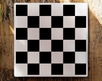 Keramische onderzetter jaren 90 sfeer retro zwart geruit gotisch keukendecor voor haar esthetisch minimalisme boerderij keukendecor