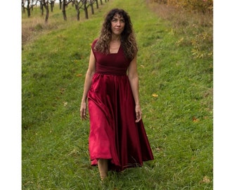 Beautiful Maxi Infinity Dress / Made Using Hemp Silk Charmeuse / Custom Made to Order / Handmade in Michigan by Yana Dee Ethical Apparel