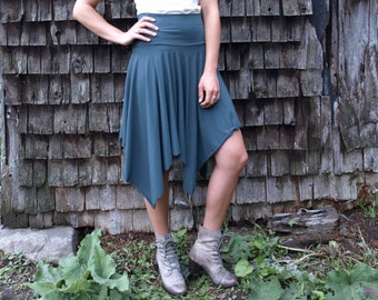 Asymmetrical Skirt // Unique and Easy to Slip on // Handmade in Michigan by Yana Dee Ethical Apparel