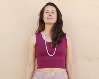 Scoop Neck Hemp & Organic Cotton Bralette / Sustainable Yoga Wear / Doubles as Crop Top / Made in Michigan by Yana Dee