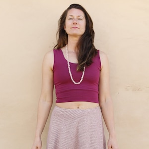 Scoop Neck Hemp & Organic Cotton Bralette / Sustainable Yoga Wear / Doubles as Crop Top / Made in Michigan by Yana Dee