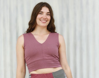 Hemp Organic Cotton V-Neck Bra Top: Handmade Lined Bralette