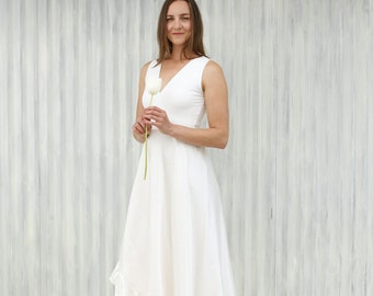 Ruffled Wrap Style Wedding Dress / Romantic, Flattering, and Elegant / Handmade in Michigan by Yana Dee Ethical Apparel