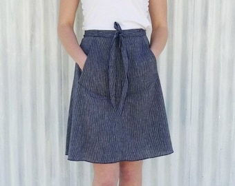 Pocket Wrap Skirt - All Natural Hemp & Organic Cotton Ticking