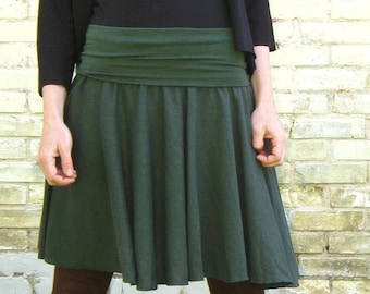 Hemp & Organic Cotton Miniskirt, Foldable Waistband, Handmade