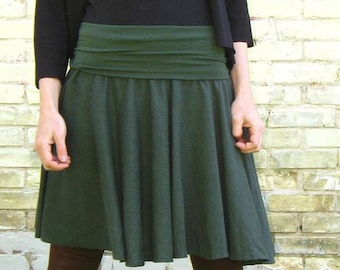 Short Circle Miniskirt // Simple and Sweet // Hemp & Organic Cotton Jersey // Handmade in Michigan by Yana Dee Ethical Apparel