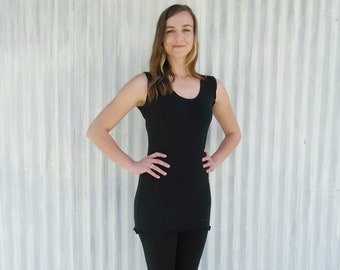 French Terry Sleeveless Tank Top with Wide Straps // Base Layer or Workout Top // Aspen Top // Handmade by Yana Dee Ethical Apparel
