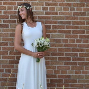 Organic Cotton Wedding Dress // Simple Organic Cotton Slip-On Bridal Dress // Great for Outdoor & Casual Weddings // Handmade by Yana Dee