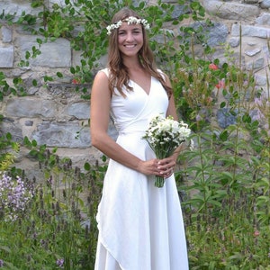 Silk Wedding Wrap Dress // Classic, Simple, Elegant Bridal Gown // Perfect for Outdoor Weddings! Custom Made in Any Size