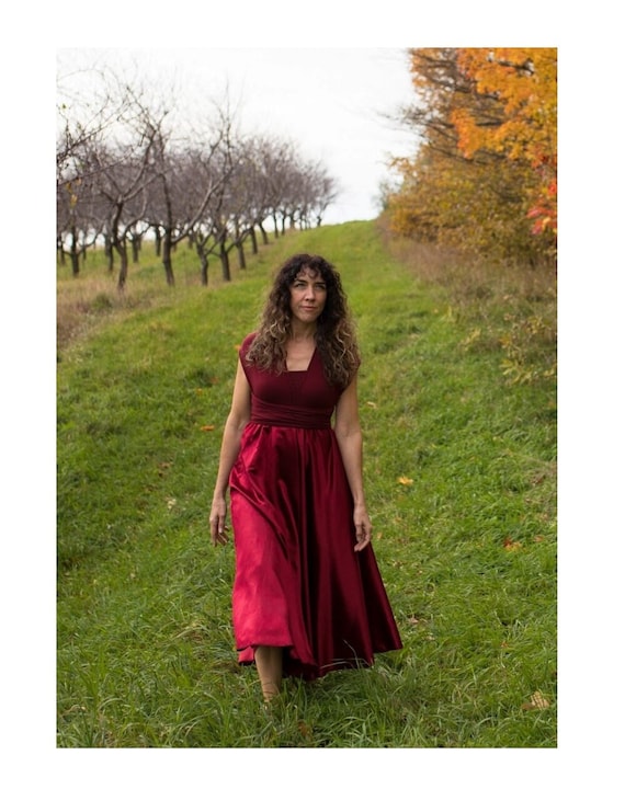 Hemp Silk Maxi Dress, Multiway Wrap Dress - Handmade Ethical Apparel
