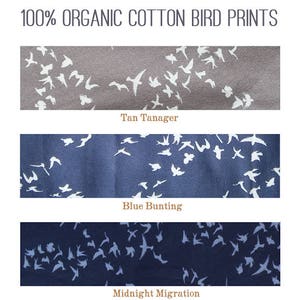 Organic Cotton Bird Wrap Skirt // Midnight Blue Midi Wrap Skirt with Bird Print // Handmade in Michigan by Yana Dee Ethical Apparel image 6