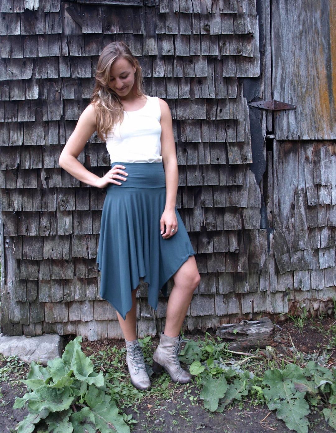 Asymmetrical Skirt // Unique and Easy to Slip on // Handmade in ...