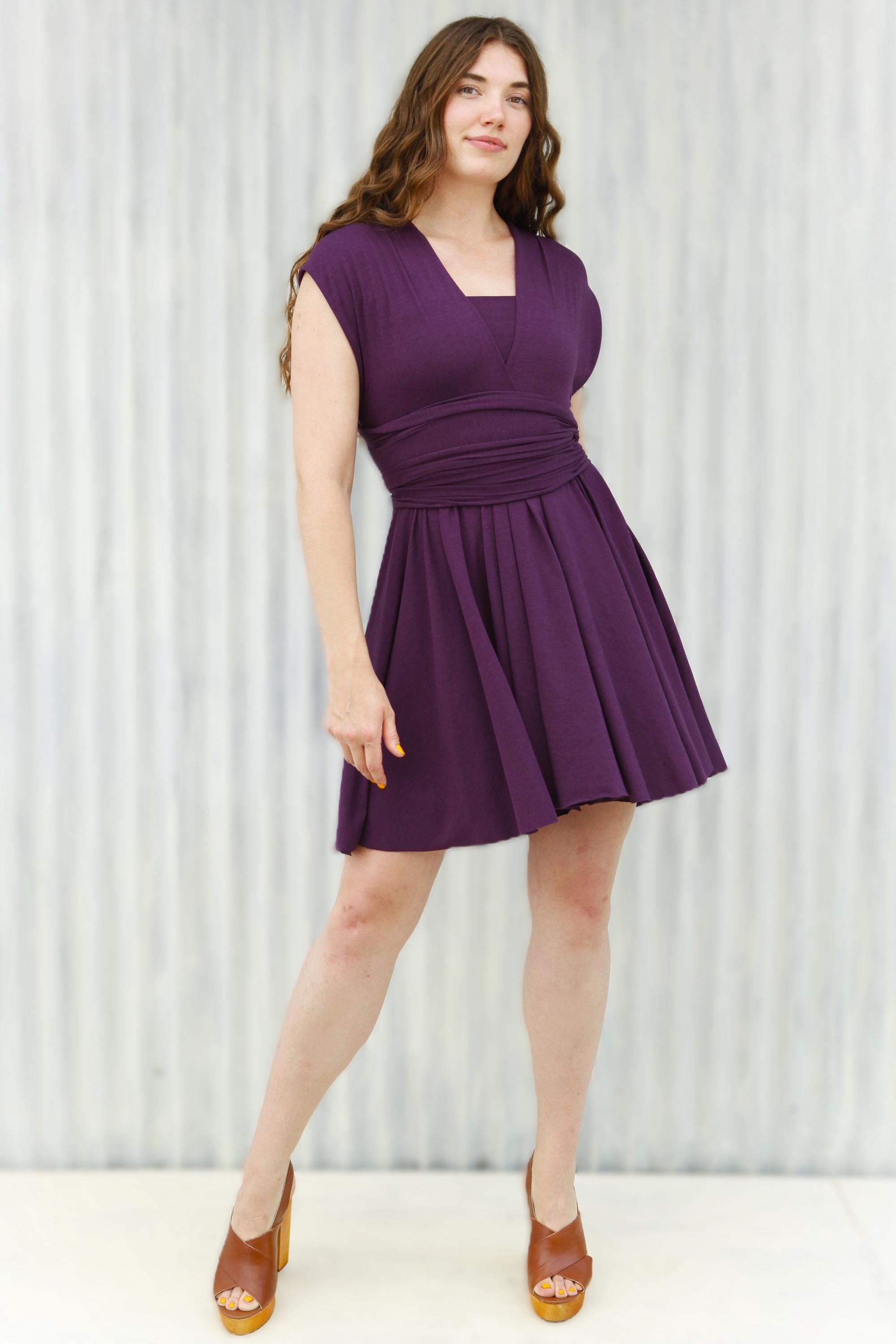 Knee Length Infinity Dress, Organic Cotton Blend, Handmade