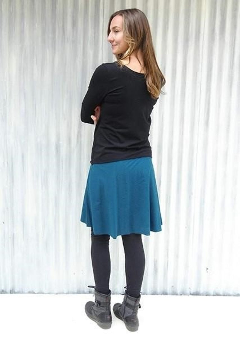 Above The Knee Handmade Skirt Made From Organic Cotton Hemp /& Lycra Jersey Faux-Wrap and Mid-Weight Handmade by Yana Dee