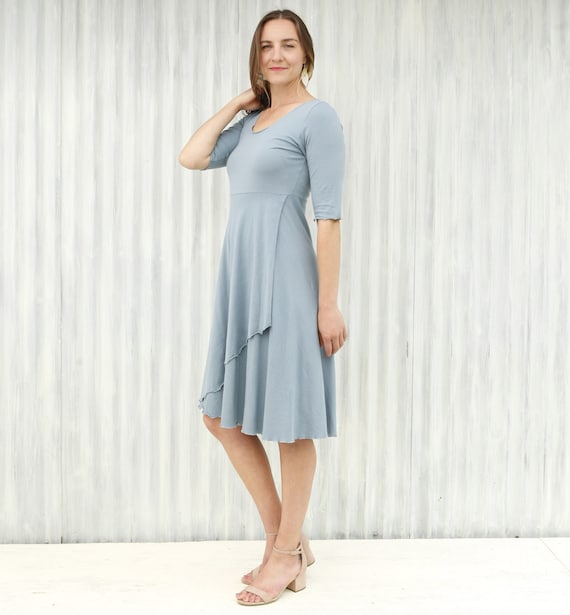 powder blue women's dress Draped Corset Midaxi Dress in Powder Blue - 10