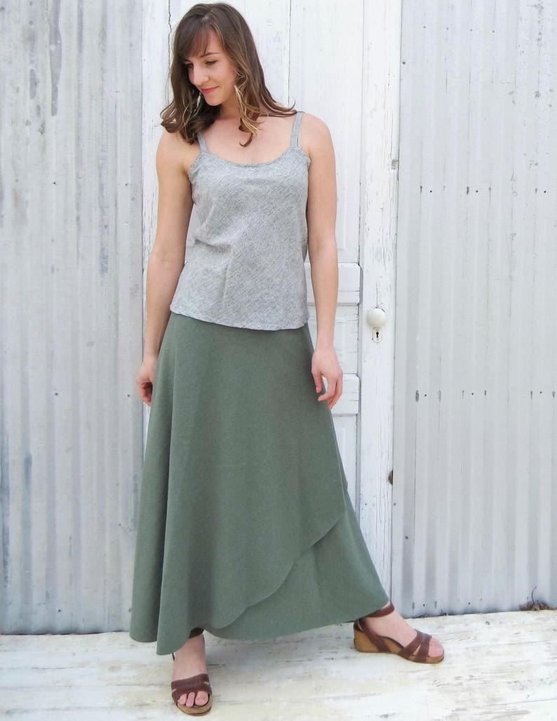 Full Length Hemp Wrap Skirt // Long Layered Adjustable Skirt Etsy