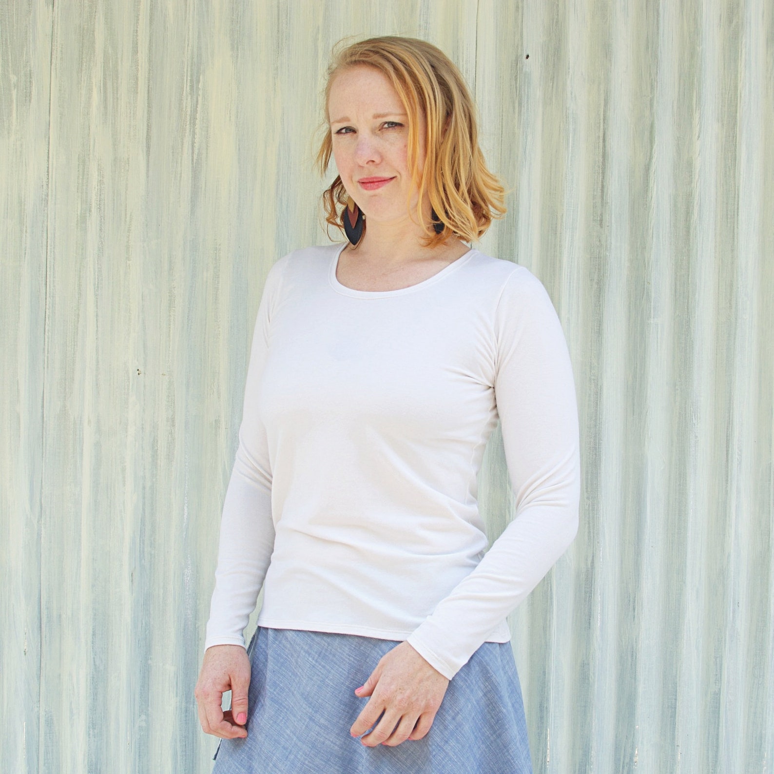 Organic Cotton Stretch Knit Sleeveless Top in Marine