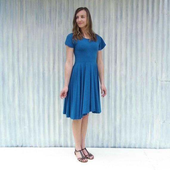 T-shirt Dress // Short Simple Dress With Cap Sleeves and Full - Etsy