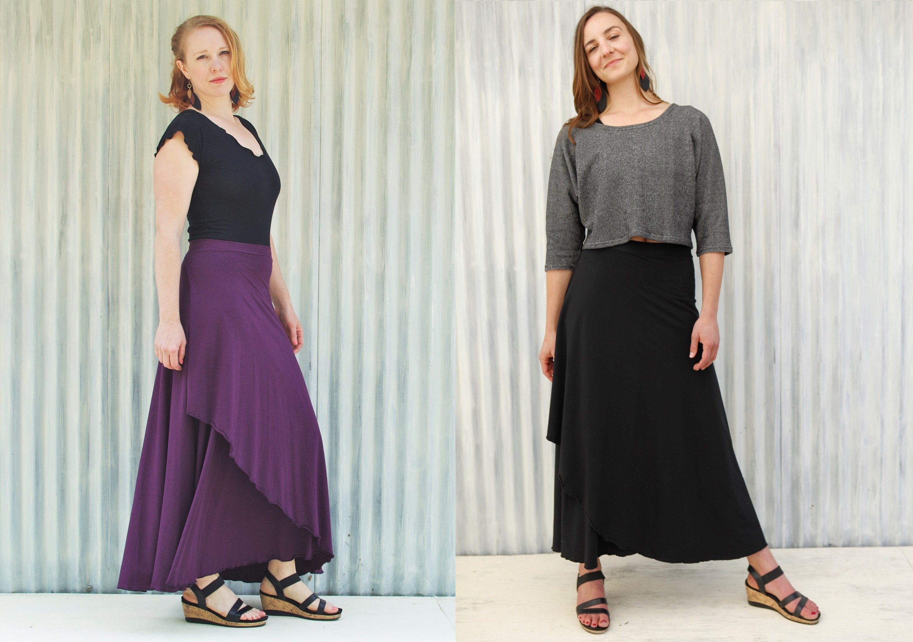 Long Stretchy Wrap Skirt- Made in Michigan From Bamboo or