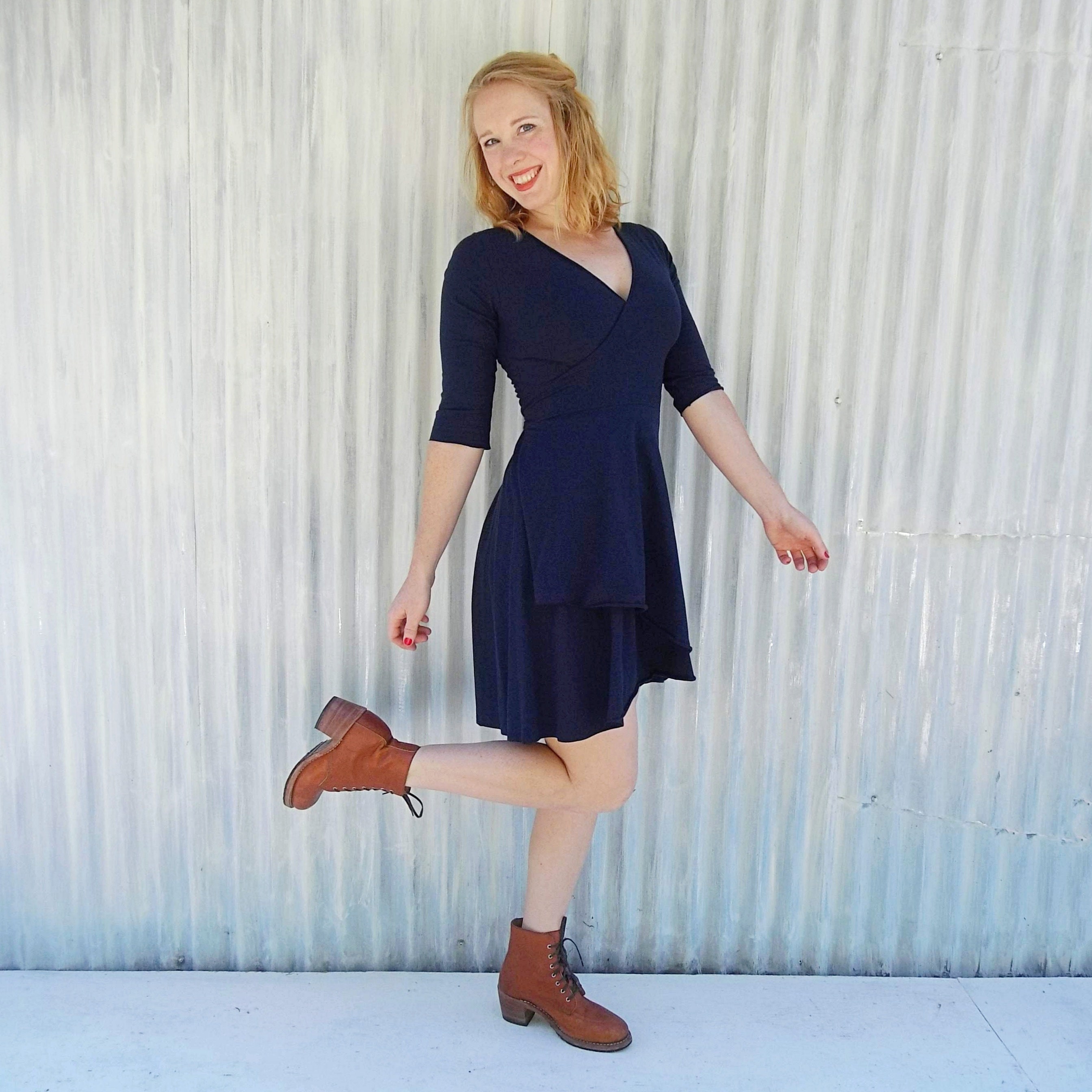 Hemp Organic Cotton Blend Wrap Dress, Handmade Short Tunic