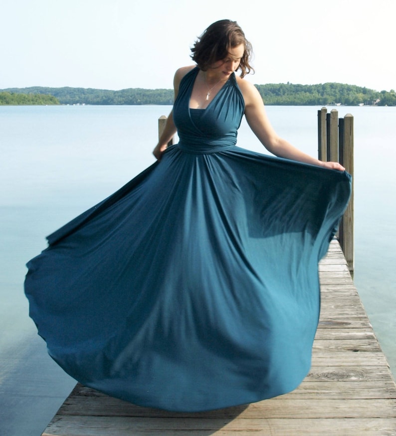 Full Length Infinity Dress // Gorgeous & Versatile Formal Dress // Handmade in Michigan by Yana Dee Ethical Apparel Spruce