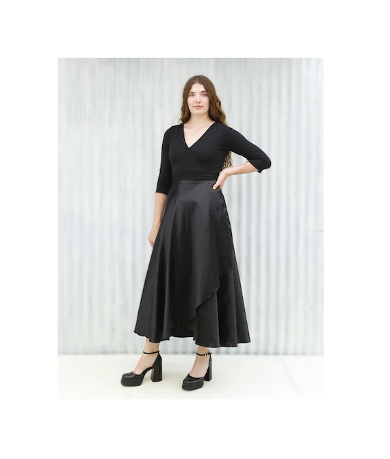 Hemp Silk Wrap Dress, Ethical Formal Gown, Handmade in Michigan Hemp Silk Wrap Dress, Ethical Formal Gown, Handmade in Michigan