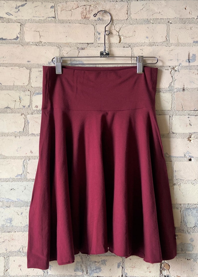 Short Circle Skirt // Great for Twirling, and Spinning // Comfortable Wide Band // Universally Flattering Style // Handmade by Yana Dee Raspberry