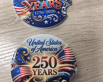 Ceramic Car Coaster Cork Backing - Celebrate 250 years USA, Patriotic