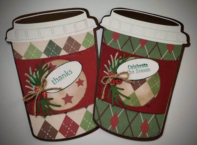Christmas Coffee Cup Gift Card Holder Set of 4 Holders - Etsy