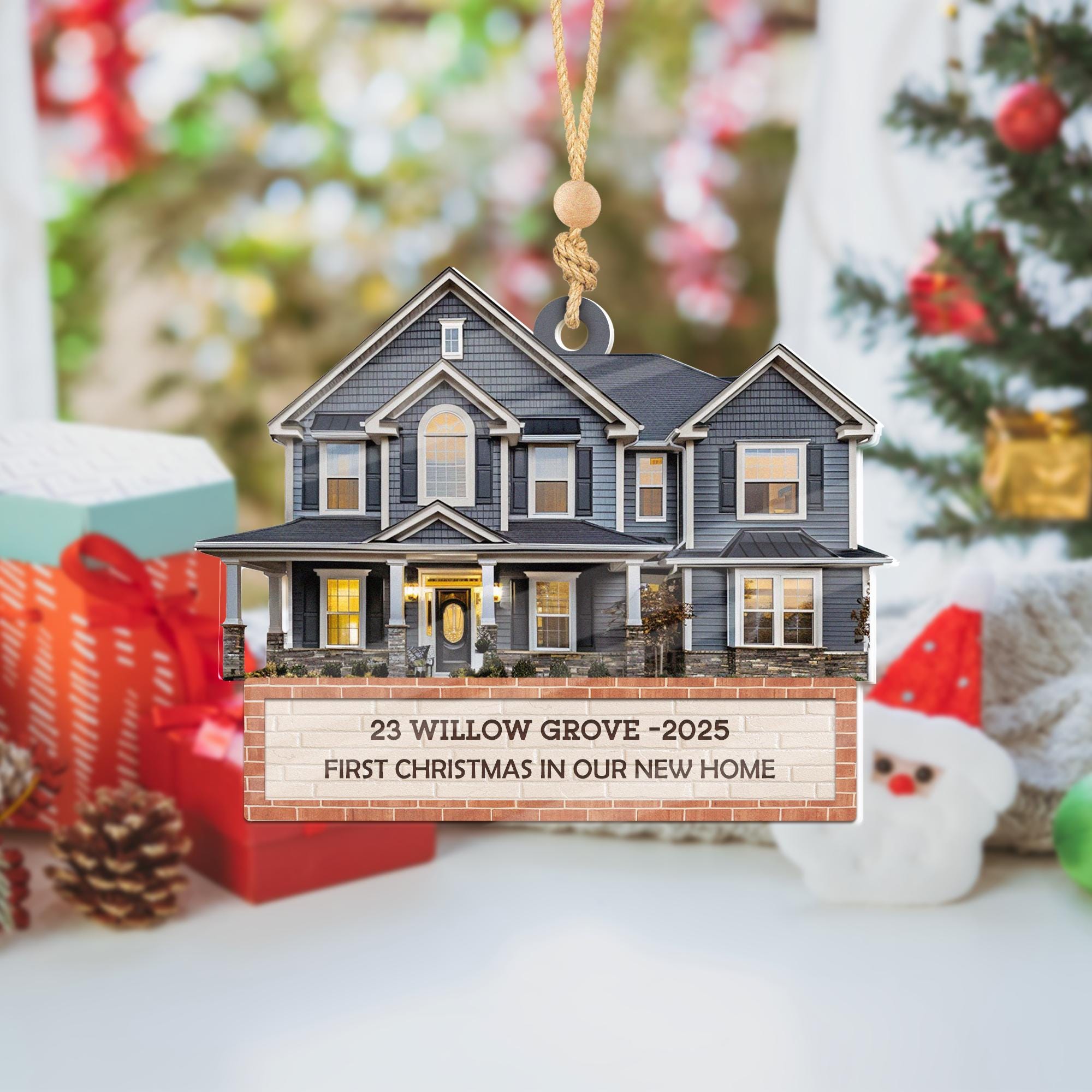 Custom House Photo Ornament, Personalized New Home Ornament 2025 ...