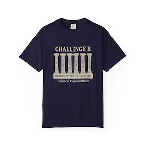 Desafío de Conversaciones Clásicas B, Camiseta unisex teñida en prenda, Camiseta educativa, Camiseta motivacional, Regalo para estudiantes imagen 3