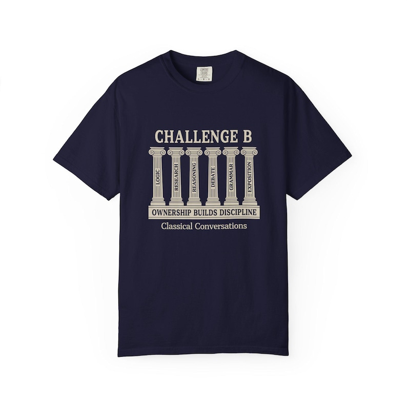 Desafío de Conversaciones Clásicas B, Camiseta unisex teñida en prenda, Camiseta educativa, Camiseta motivacional, Regalo para estudiantes imagen 3