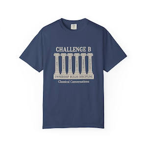 Desafío de Conversaciones Clásicas B, Camiseta unisex teñida en prenda, Camiseta educativa, Camiseta motivacional, Regalo para estudiantes imagen 6