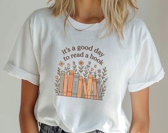 Cozy Book Lover Shirt: Garment-Dyed Cotton Tee for Readers